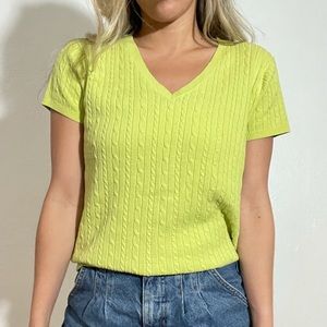 Yellow green sweater shirt